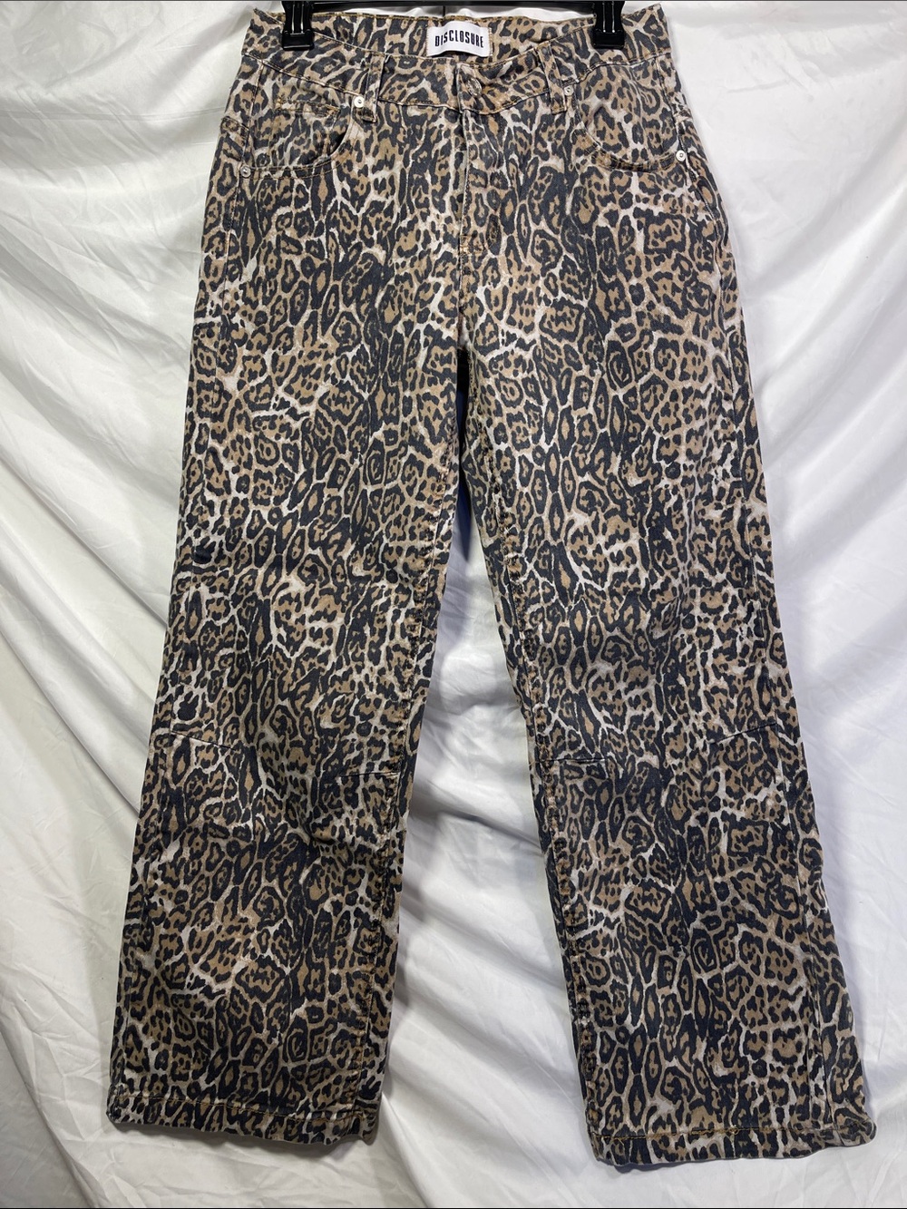 Disclosure Wide Leg Leopard Print Pants - Beige/Black